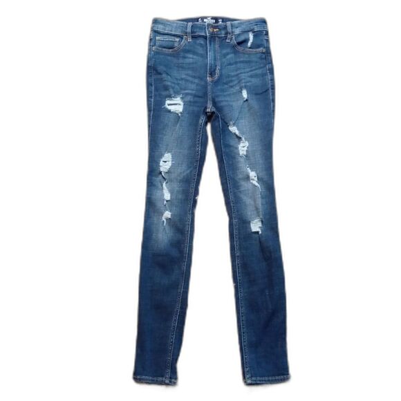 Hollister High Rise Sz 5 5R Women's Juniors Distressed Skinny Jeans Jeggings - Picture 1 of 4